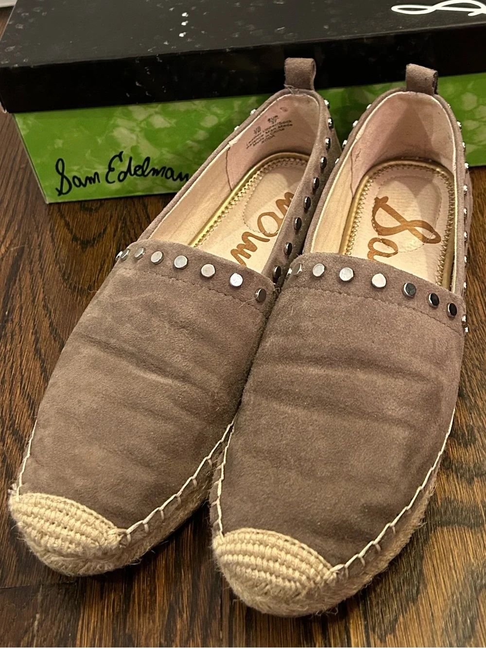 Sam Edelman Koda Suede Studded Espadrille Slip-Ons